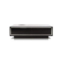 Homeroots 14.5 Black Crocodile Lacquer Coffee Table With 2 Drawers