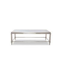 Homeroots Furniture Modern Glass & Stainless Steel Coffee Table