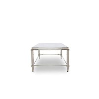 Homeroots Furniture Modern Glass & Stainless Steel Coffee Table