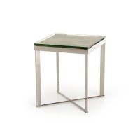Homeroots 22 Wood And Glass Mosaic Top End Table With Steel Legs
