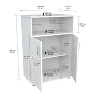 Homeroots Microwave Cabinet - Melamine/Engineered Wood