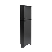 Prepac Elite Functional 2-Door Corner Storage Cabinet With Shelves, Simplistic Tall Corner Shop Cabinet 1875 D X 2925 W X 72 H, Black, Bscc-0605-1