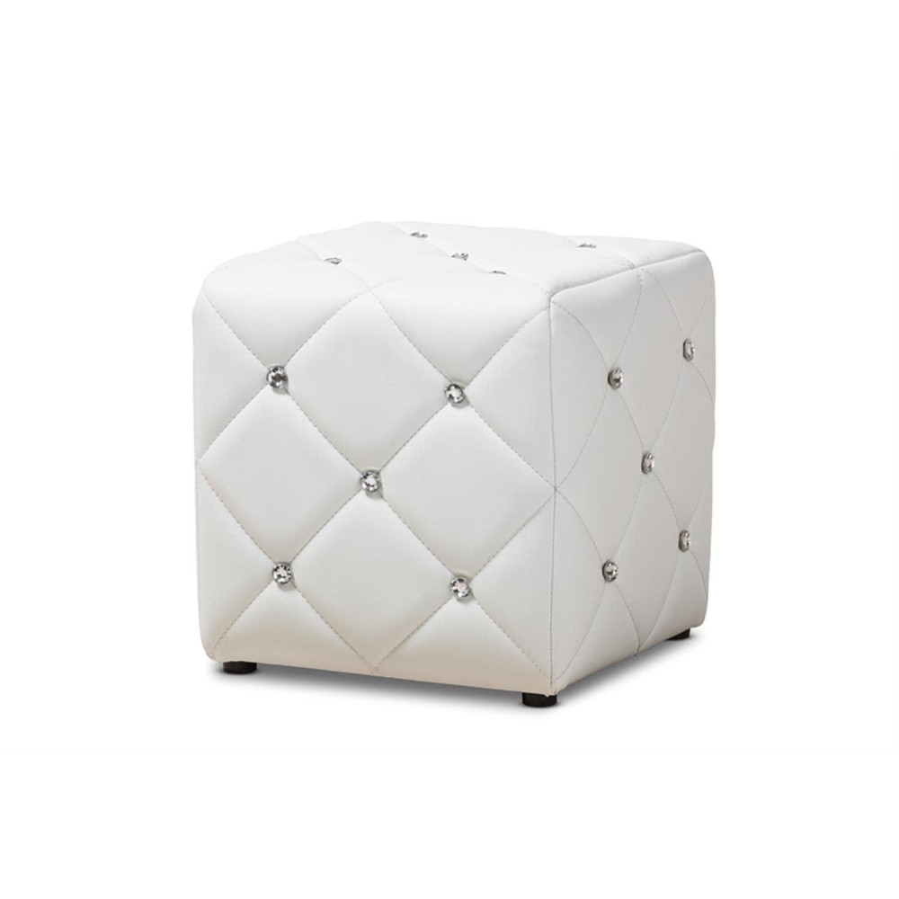 Baxton Studio Ottoman In White