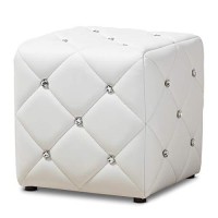 Baxton Studio Ottoman In White