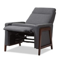 Baxton Studio Mid-Century Modern Reclining Lounge Chair In Gray