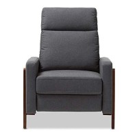 Baxton Studio Mid-Century Modern Reclining Lounge Chair In Gray