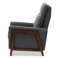 Baxton Studio Mid-Century Modern Reclining Lounge Chair In Gray