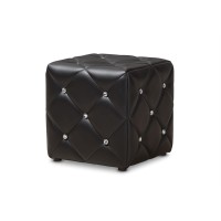 Baxton Studio Upholstered Ottoman In Black