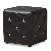 Baxton Studio Upholstered Ottoman In Black