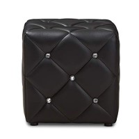 Baxton Studio Upholstered Ottoman In Black