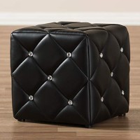 Baxton Studio Upholstered Ottoman In Black