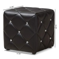 Baxton Studio Upholstered Ottoman In Black