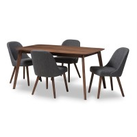 Baxton Studio 5-Pc Dining Set In Dark Gray