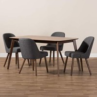 Baxton Studio 5-Pc Dining Set In Dark Gray