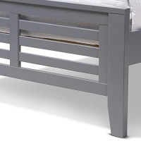 Baxton Studio Sedona Modern Classic Mission Style Grey-Finished Wood Twin Platform Bed/Twin/Mission/Grey/Light Wood/Rubber Wood/Poplar