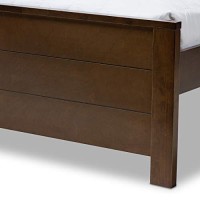 Baxton Studio Catalina Modern Classic Mission Style Brown-Finished Wood Full Platform Bed/Full/Mission/Brown/Medium Wood/Rubber Wood/Poplar