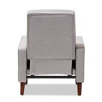 Baxton Studio Mathias Mid-Century Modern Light Grey Fabric Upholstered Lounge Chair