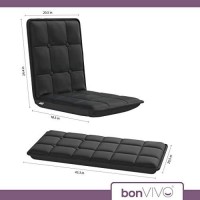 Bonvivo Easy Comfort Floor Chair, Elegant Multi-Angle Black Floor Seating For Adults With Adjustable Backrest, Low Folding Chair For Floor Gaming Chair, Meditation Chair & Reading Chair