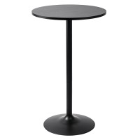 Pearington Round Cocktail Bistro High Table With Black Top And Base, 1-Pack
