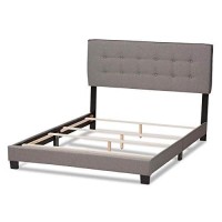 Baxton Studio Audrey Modern And Contemporary Light Grey Fabric Upholstered Full Size Bed