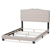 Baxton Studio Vivienne Modern And Contemporary Light Beige Fabric Upholstered King Size Bed