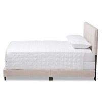 Baxton Studio Audrey Modern And Contemporary Light Beige Fabric Upholstered Queen Size Bed