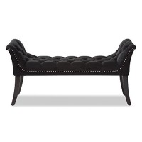 Baxton Studio Chandelle Luxe And Contemporary Black Velvet Upholstered Bench