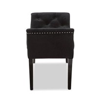 Baxton Studio Chandelle Luxe And Contemporary Black Velvet Upholstered Bench