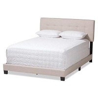 Baxton Studio Audrey Modern And Contemporary Light Beige Fabric Upholstered Full Size Bed