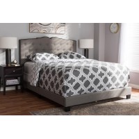 Baxton Studio Vivienne Modern And Contemporary Light Grey Fabric Upholstered Queen Size Bed