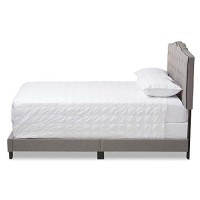 Baxton Studio Vivienne Modern And Contemporary Light Grey Fabric Upholstered Queen Size Bed
