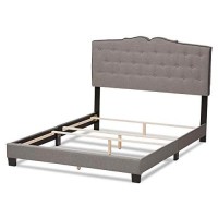 Baxton Studio Vivienne Modern And Contemporary Light Grey Fabric Upholstered Queen Size Bed