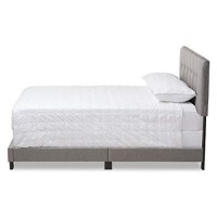 Baxton Studio Audrey Modern And Contemporary Light Grey Fabric Upholstered King Size Bed