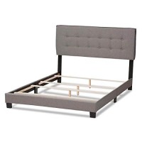 Baxton Studio Audrey Modern And Contemporary Light Grey Fabric Upholstered King Size Bed