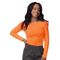 Sivvan Scrubs For Women - Long Sleeve Comfort Underscrub Tee 3-Pack - S85003 - Neon Orange - Xl