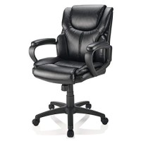 Brenton Studioa Mayhart Vinyl Mid-Back Chair, Black