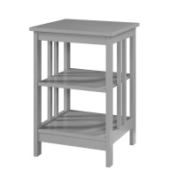 Convenience Concepts Mission End Shelves Table, Gray