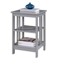 Convenience Concepts Mission End Shelves Table, Gray