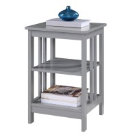 Convenience Concepts Mission End Shelves Table, Gray