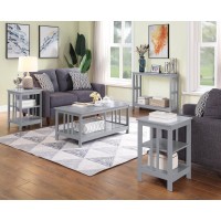 Convenience Concepts Mission End Shelves Table, Gray