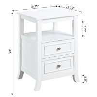 Convenience Concepts Melbourne End Table, White