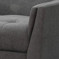 Christopher Knight Home Evelyn Mid Century Modern Fabric Arm Chair, Dark Gray, Walnut