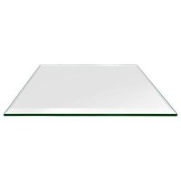 10 Inch Square Glass Table Top - Tempered - 12 Inch Thick - Beveled Polished - Eased Corners