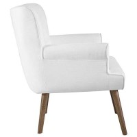 Modway Cloud Mid-Century Modern Upholstered Fabric Accent Arm Chair In White