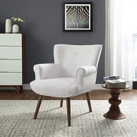 Modway Cloud Mid-Century Modern Upholstered Fabric Accent Arm Chair In White