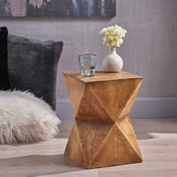 Christopher Knight Home Manuel Light-Weight Concrete Accent Table, Natural, 125D X 125W X 1775H In