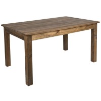 Flash Furniture Hercules 60 X 38 Rectangular Antique Rustic Solid Pine Farm Dining Table