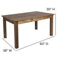 Flash Furniture Hercules 60 X 38 Rectangular Antique Rustic Solid Pine Farm Dining Table