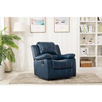 Comfort Pointe Clifton Navy Blue Faux Leather Glider Rocker Recliner