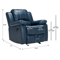 Comfort Pointe Clifton Navy Blue Faux Leather Glider Rocker Recliner